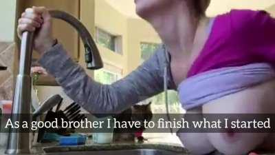 Fucking my sis over the sink