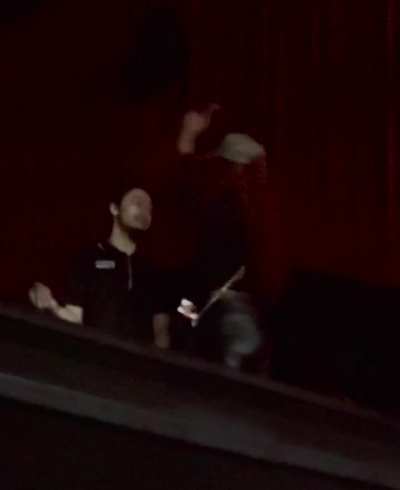 Person screaming at the Gladiator 2 movie 