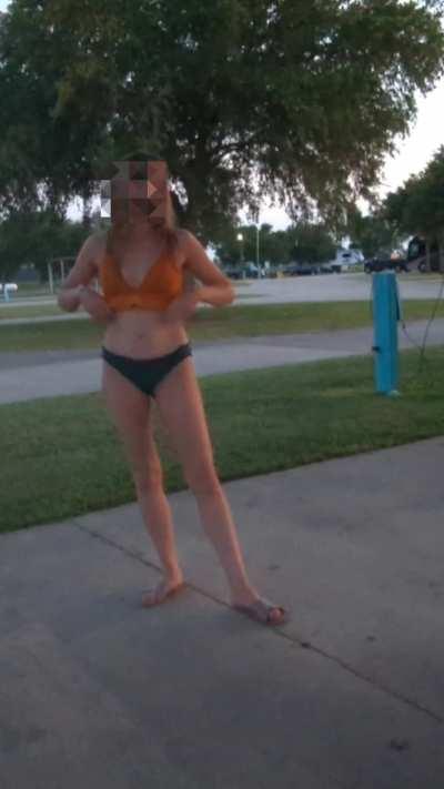 I don't always go camping but when I do, I take my tits out