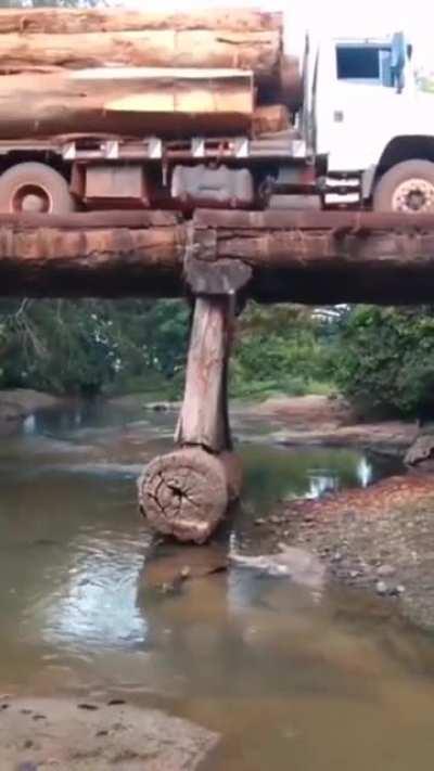 This old wooden bridge looks perfect for my overloaded truck.