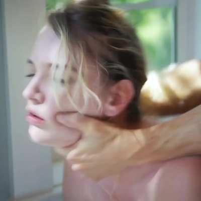 Steamy hot bathroom scene