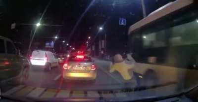 Getting out of your car in traffic