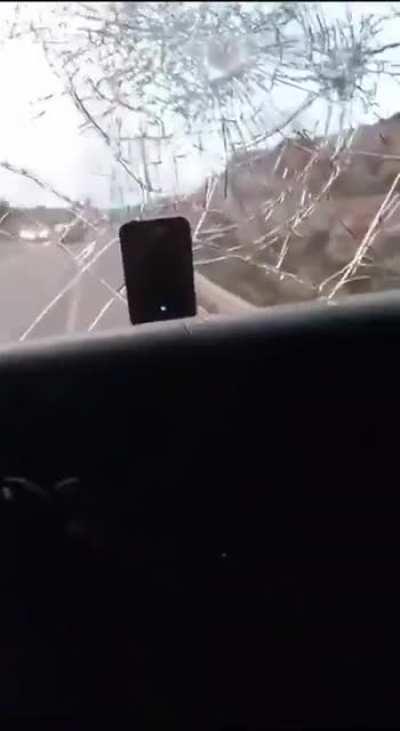 Palestinian motorist gets attacked by Israeli settlers on the road near Ramallah, West Bank