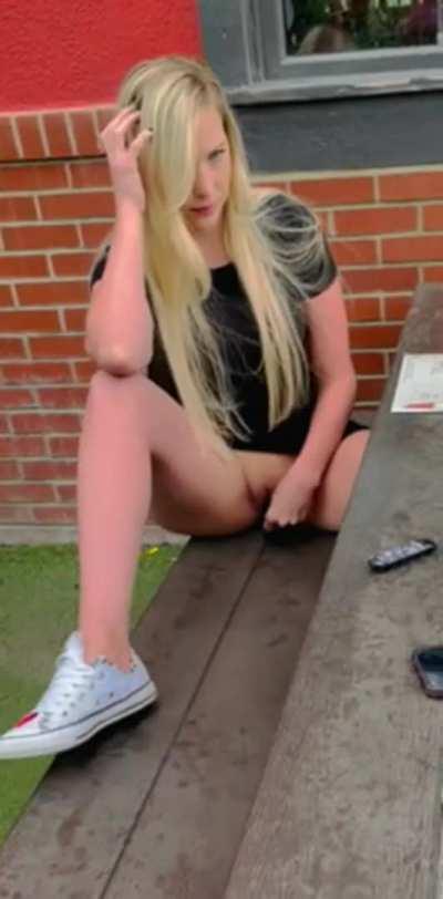 Waiting for the waitress to bing me a beer. I almost got caught [gif]