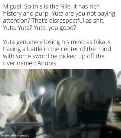 Miguel help the boy and take that sword away from him💀 Yuta's Bizzare Adventure.