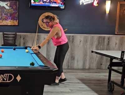 Playing pool with the guys 