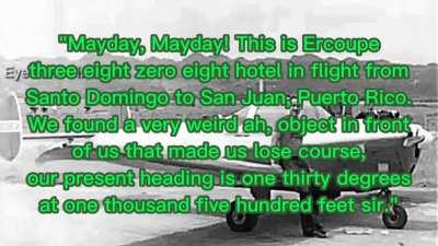 Pilot Jose Pagan Santos Mayday radio transmission mentioning a UFO before the plane went missing [ ⚠️ Loud Background Noises]