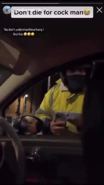 girl rear ended a motorcycle driver and tries to drive away mid conversation