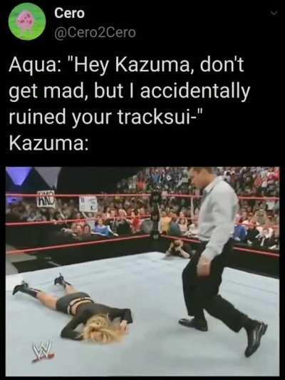 Kazuma abusing Aqua is 100% canon [Meme] :D