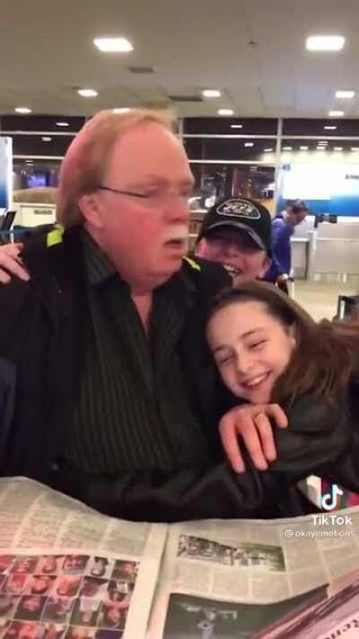 Surprising grandpa on his bday vacation