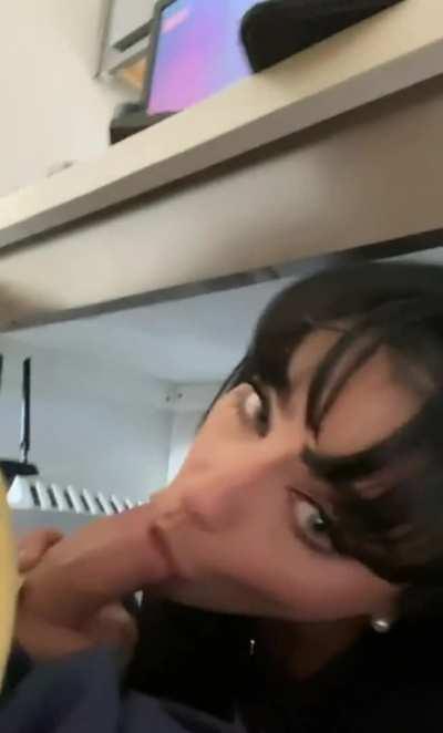Blowjob under the table
