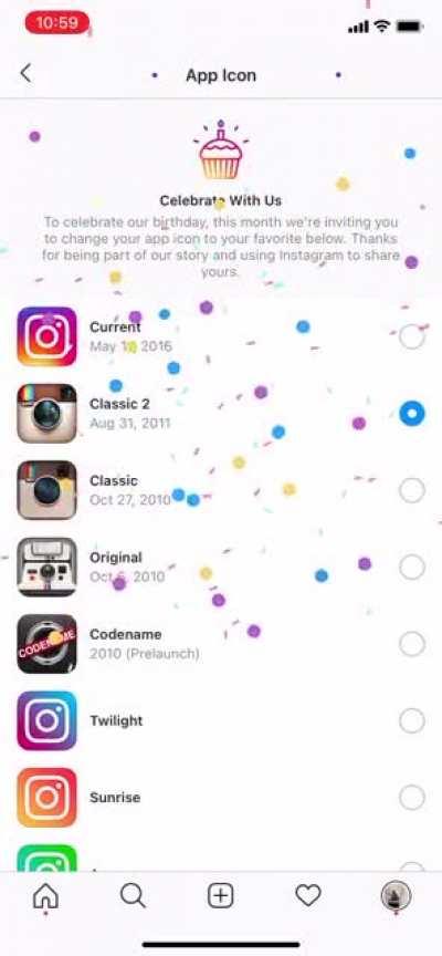 Instagram lets you change the app icon for the month!