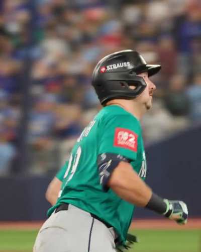 Cal Raleigh's game-tying home run and bat toss captured from the field!