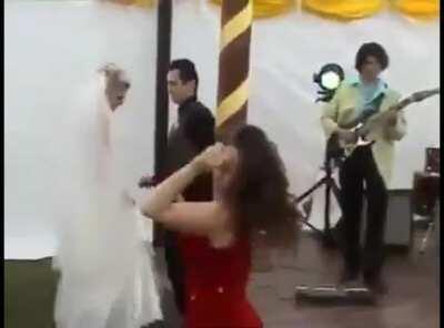 Drunk women pole dancing