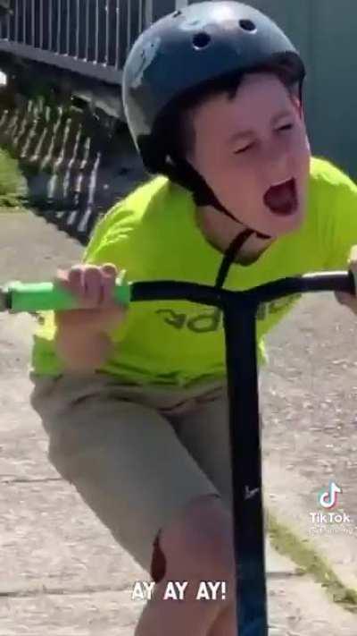 Get off the scooter bud