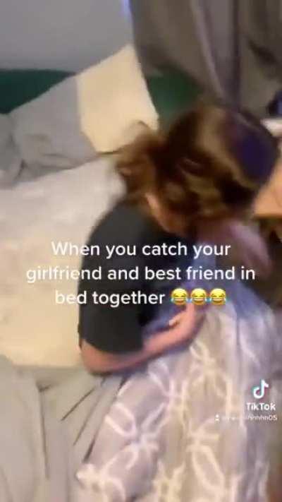 Dude Catches His Girlfriend In Bed With His Best Friend