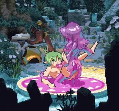 Filled by a futa slimegirl