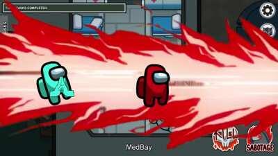 Among us kill, but its a waffle