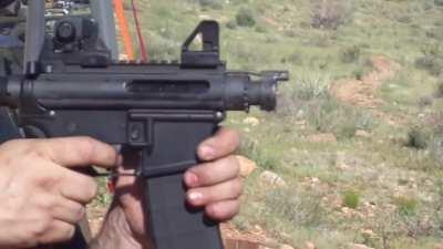 An AR15 with a 2 inch barrel
