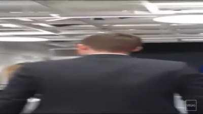 Wide Magnus walking but he's always in frame