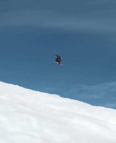 Hitting a little ski jump