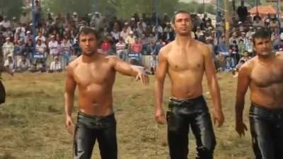 Turkish oil wrestling is a traditional Turkish sport called PEHLIVAN