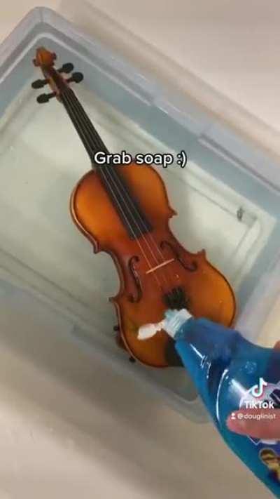 Remember to wash your violin! Not mine, belongs to DougLinist.