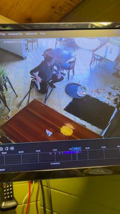 Contemplated my existence for a moment after slipping on a wet spot at work