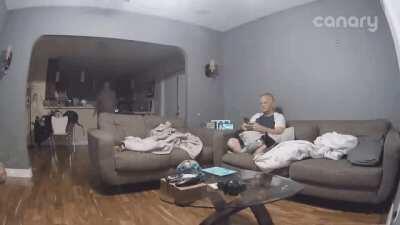 What did I tell you about running in the house