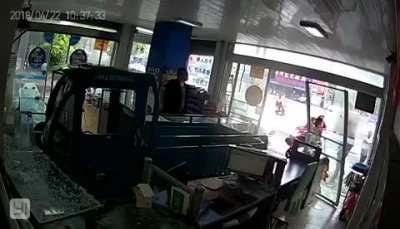 Dog left in truck by owner causes it to drive into a store