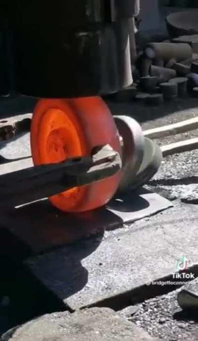 Making a wheel for a train