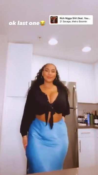 Looking cute in a black top