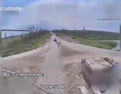 A Russian soldier accidentally recorded his last moments before being targeted by a Ukrainian kamikaze FPV drone.
