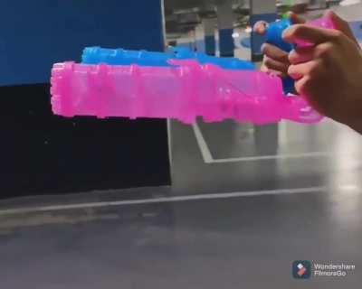 Uncountable bubbles from this gun