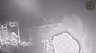 National Guard special unit OMEGA remotely blows a building in Toretsk, where Russians were reportedly hiding.