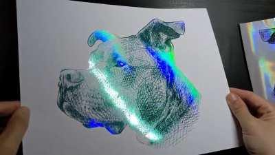 Max the Pit Bull in holographic foil