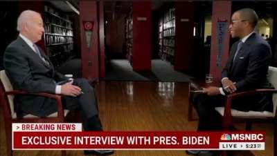 The President zoning out mid-interview