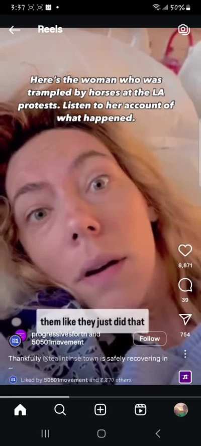 Trampled woman speaks out