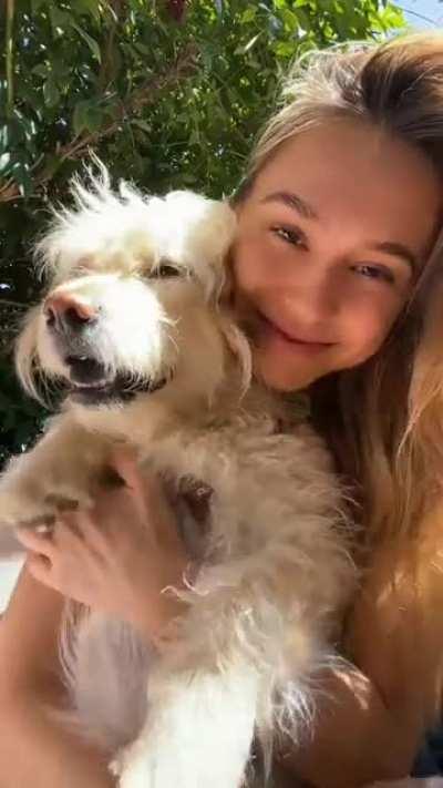 So happy with her puppy