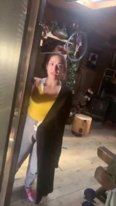 Unstable woman confronted after breaking into a stranger's house