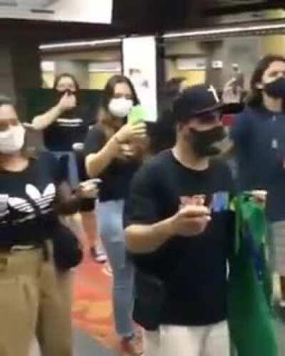 Church in Brazil decided to have a congregation in a metro station since people are allowed to agglomerate there.