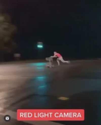 Literally running a red light