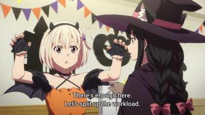 Chisato and Takina increasing the LycoReco budget [Lycoris Recoil]