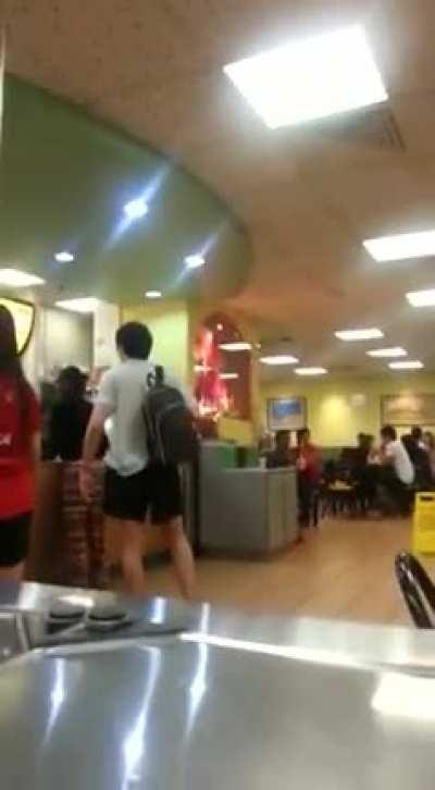 Being racist to the wife of a dude twice your size