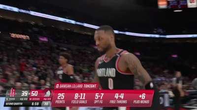 [Highlight] Dame unconscious as he heat checks in his 3rd 30+ footer in the 1st half
