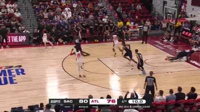 [Highlight] Atlanta rookie Kobe Bufkin risks his life and limb to stop the lob to Neemias Queta