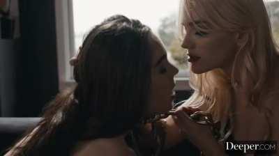 Megan Marx riding dick while chained to the neck sex slave cumming