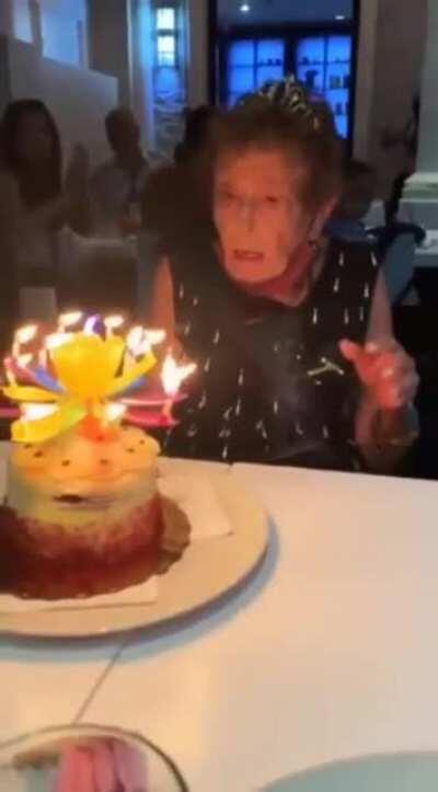 this how old lady becomes a child again