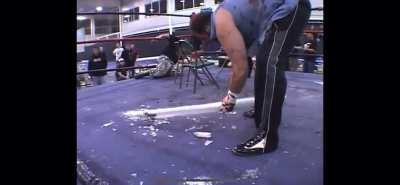 Too many chili dogs before the match.