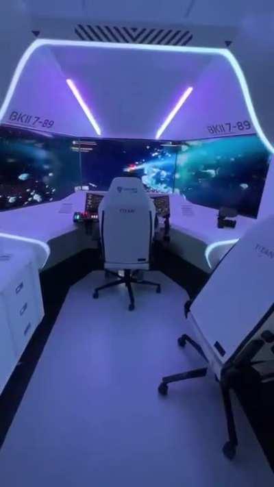 Space sim inspired gaming room